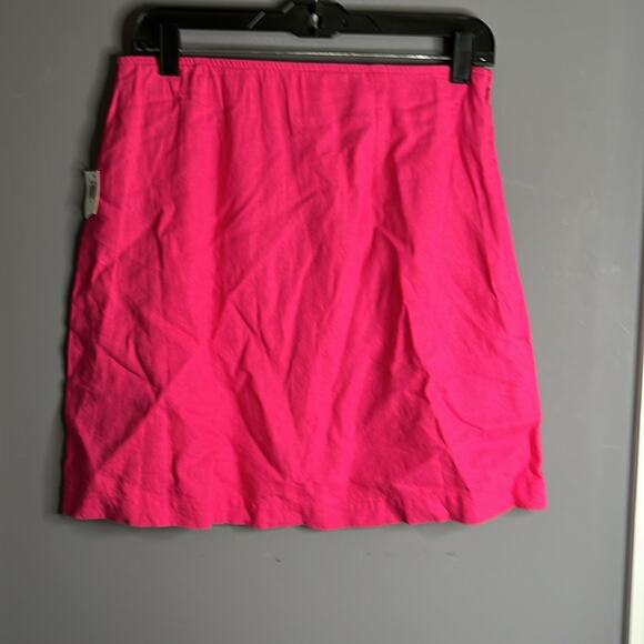 Old Navy Pink Mini Linen Skirt With Side Zipper Size Medium - Picture 5 of 7